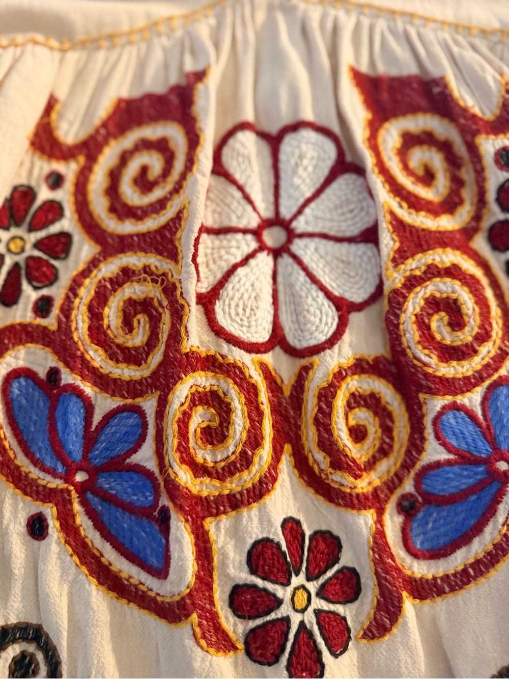 Zara Embroidered boho dress size S. Puff sleeve in excellent condition - Picture 7 of 8